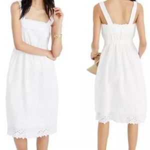 BNWT Madewell white eyelet lace midi sundress in size 6